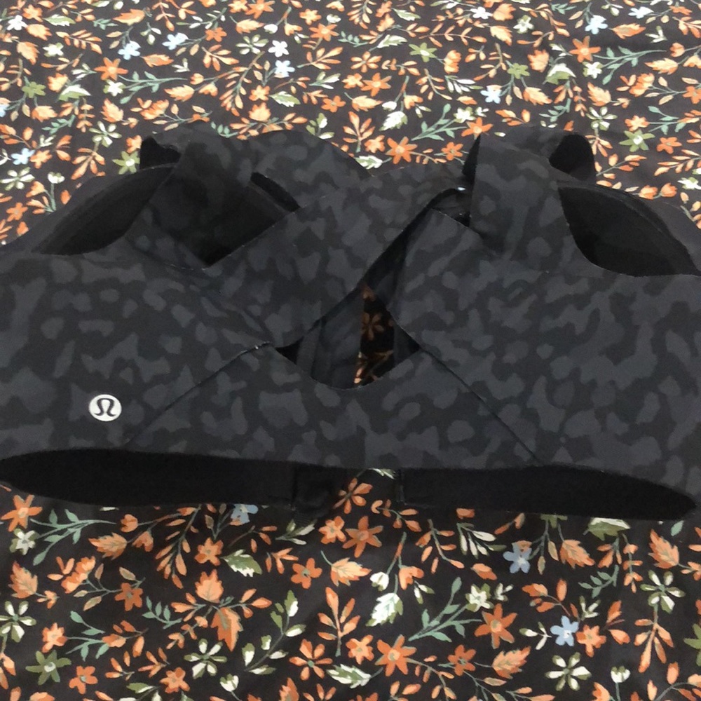 Lulu🍋 Enlite Bra Zip Front Formation Camo Deep Coal size 32DD - Picture 9 of 10